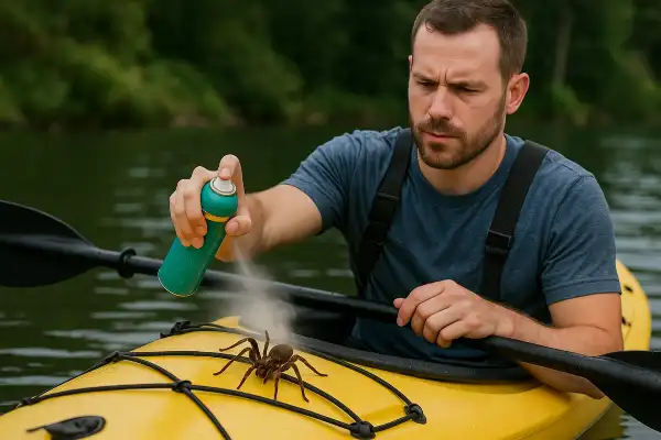 How to get rid of spider in a kayak