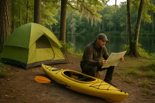 Where can you kayak camp in Georgia