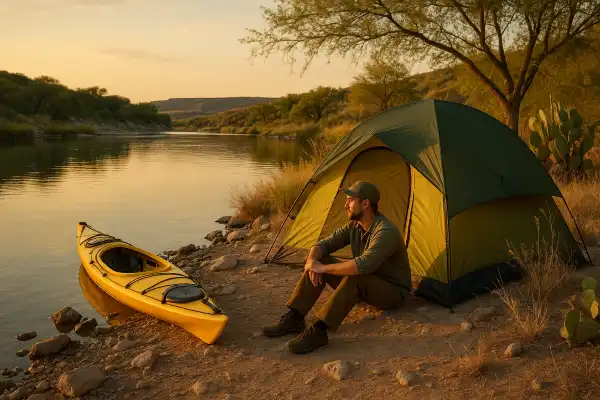 Where can you kayak camp in Texas